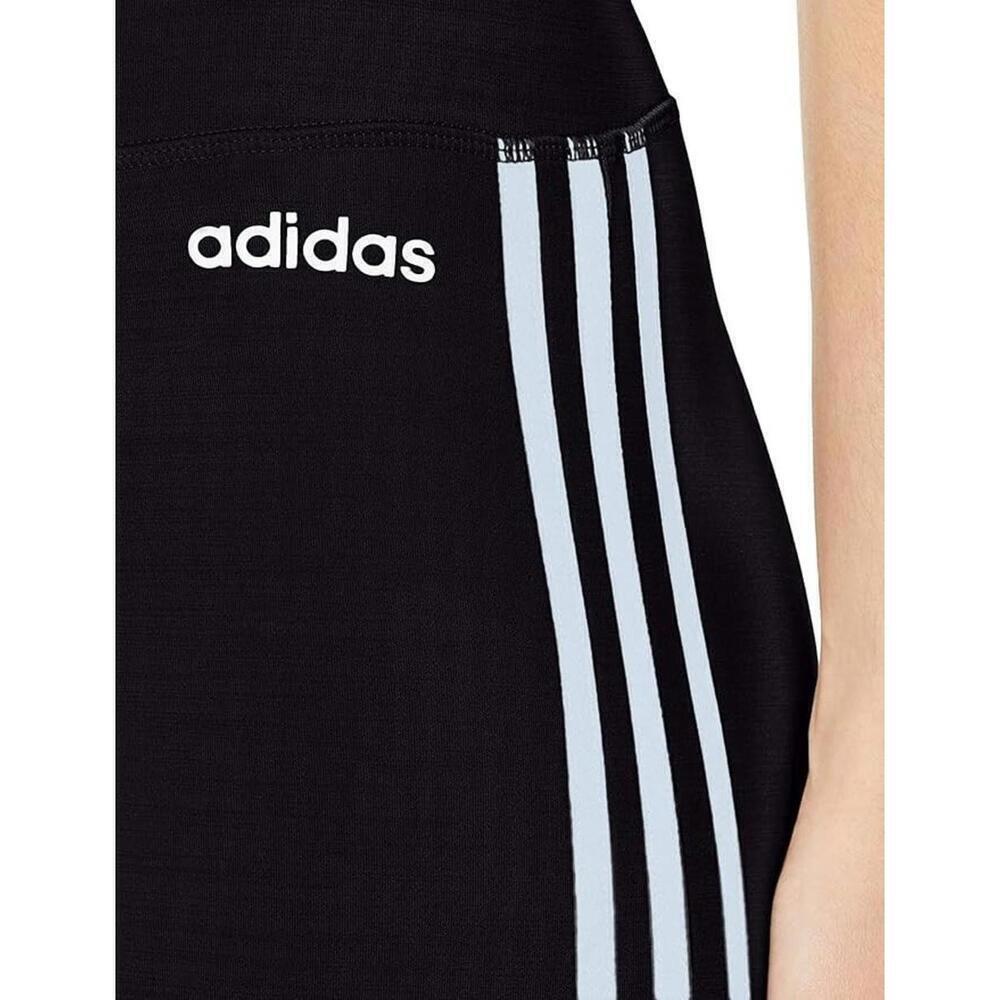 adidas Womens Design 2 Move 3-stripe High-rise Leggings Black/Globlu Size XL - Picture 5 of 10